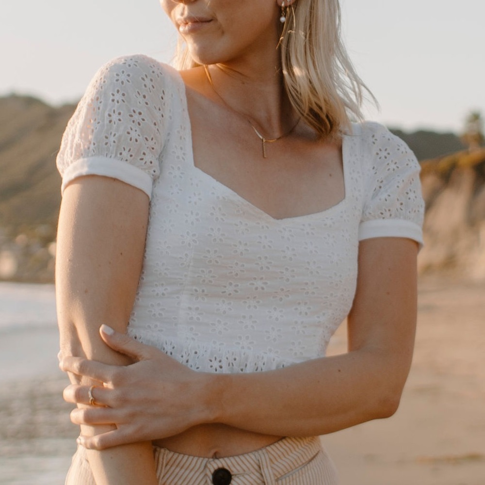 WITHJEAN eyelet crop top
